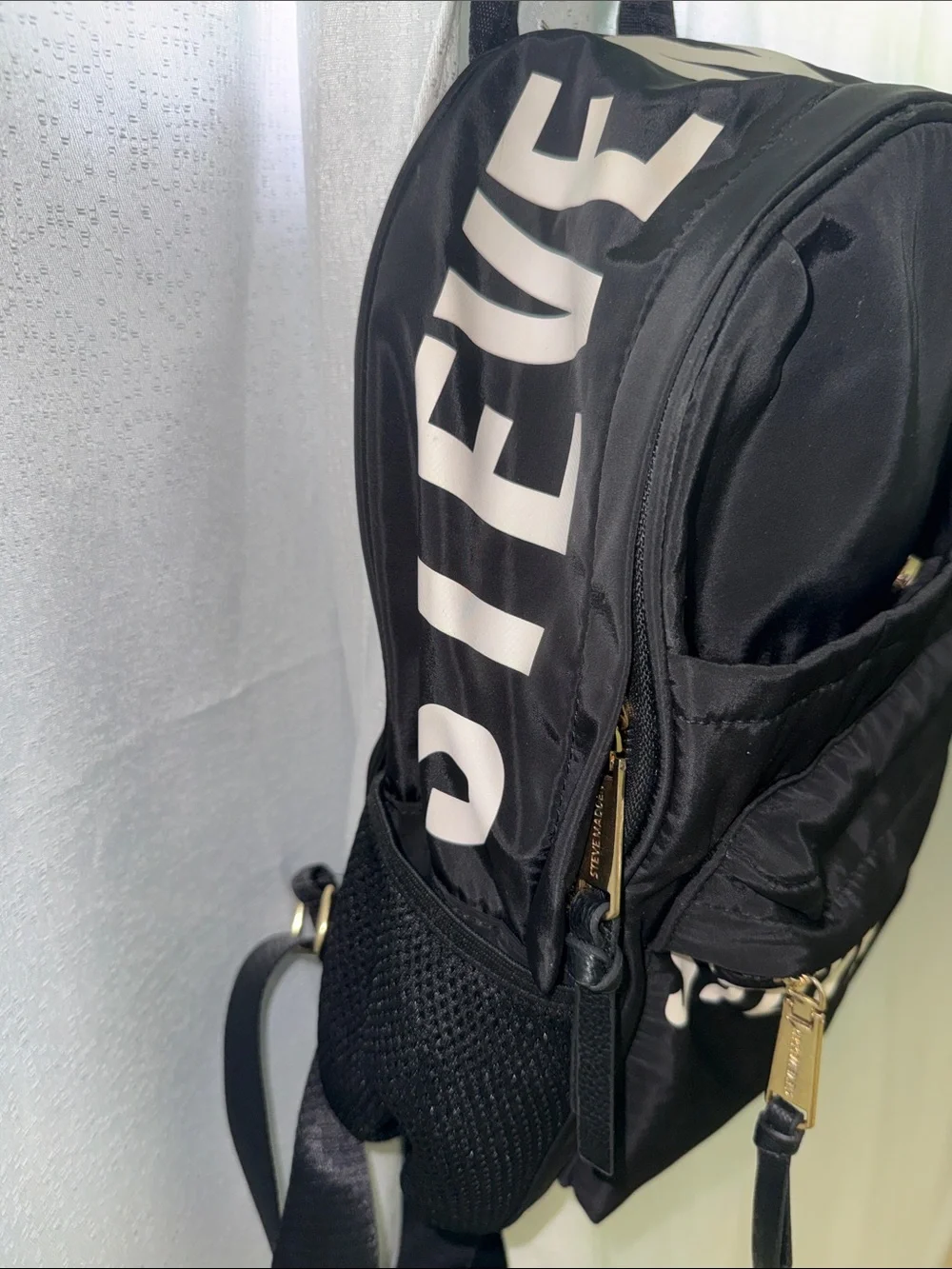 Steve Madden Black Logo Mini Backpack